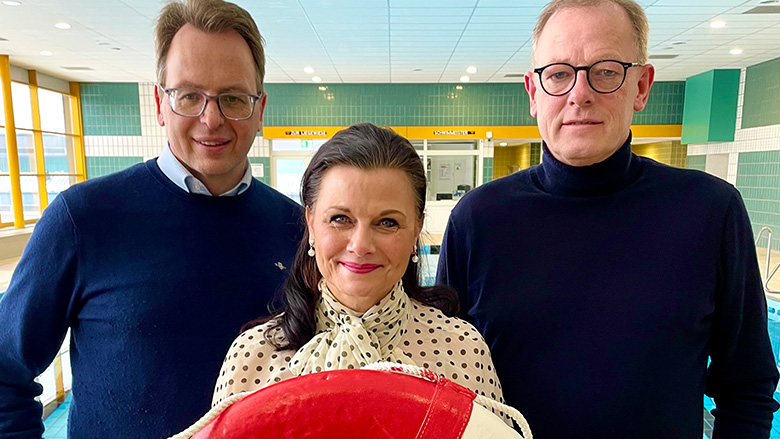 v.l.n.r.: Ludger Kewe (Samtgemeindeb�rgermeister), Gitta Connemann, Daniel Thele (B�rgermeister Stadt Werlte)